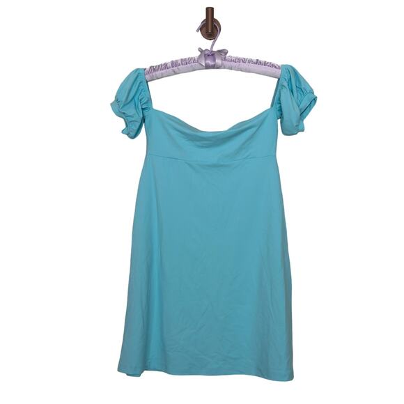 NWT Revolve Susana Monaco Vista Light Blue Babydoll Puff Sleeve Mini Dress - Picture 1 of 7